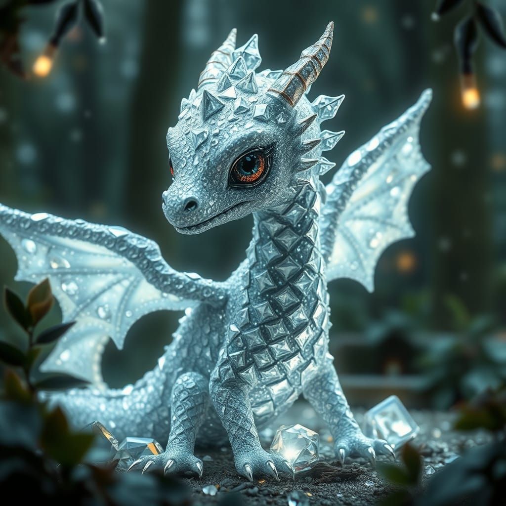 Diamond Dragon in Mystical Forest