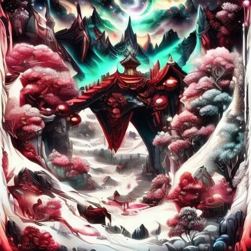 Geisha Gazing at City: Art Deco Cel-Shaded Style