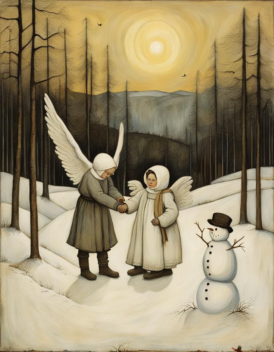 Joyful Snowman: A Fantasy Art Transformation