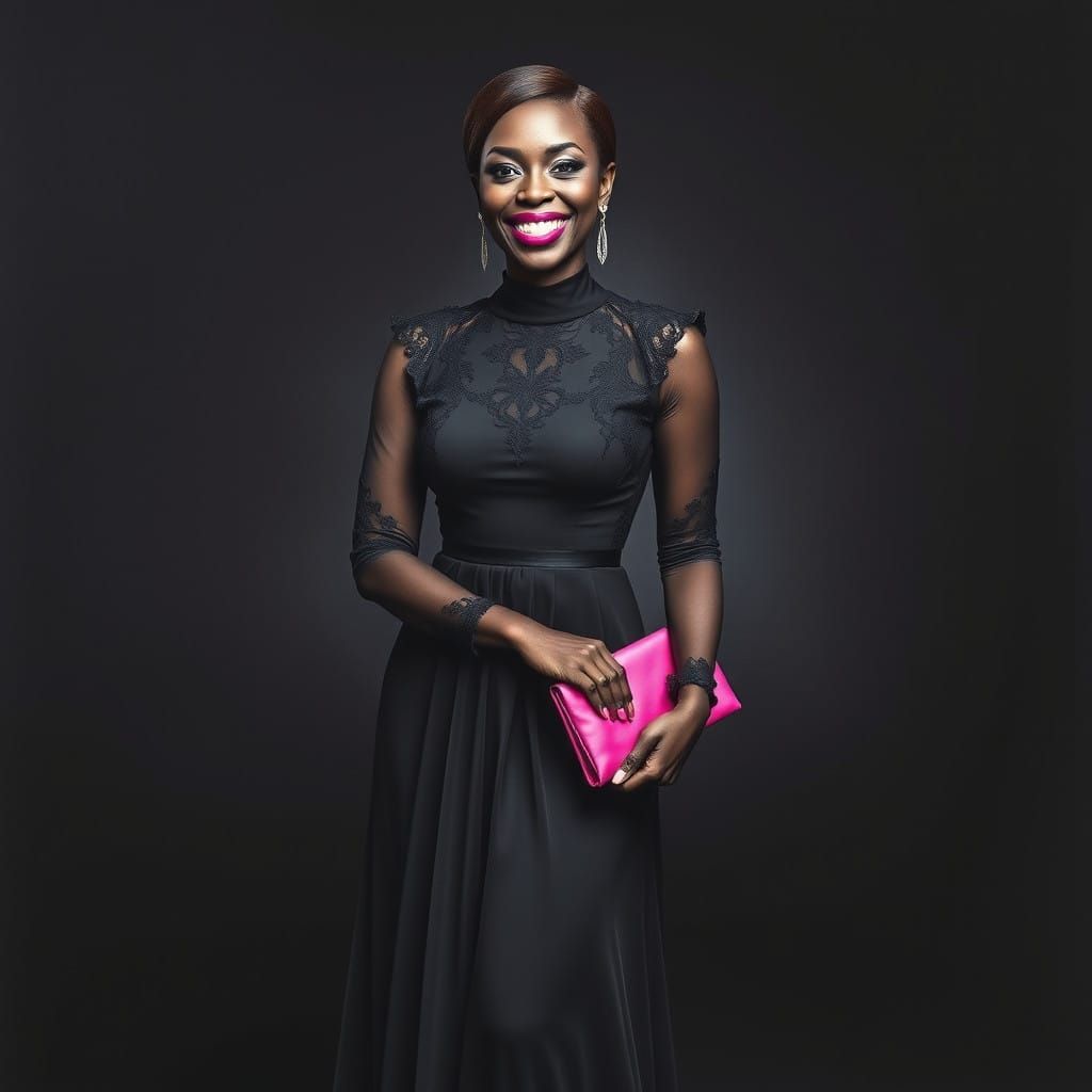 Hyper-Realistic Portrait of a Black Woman in Charcoal