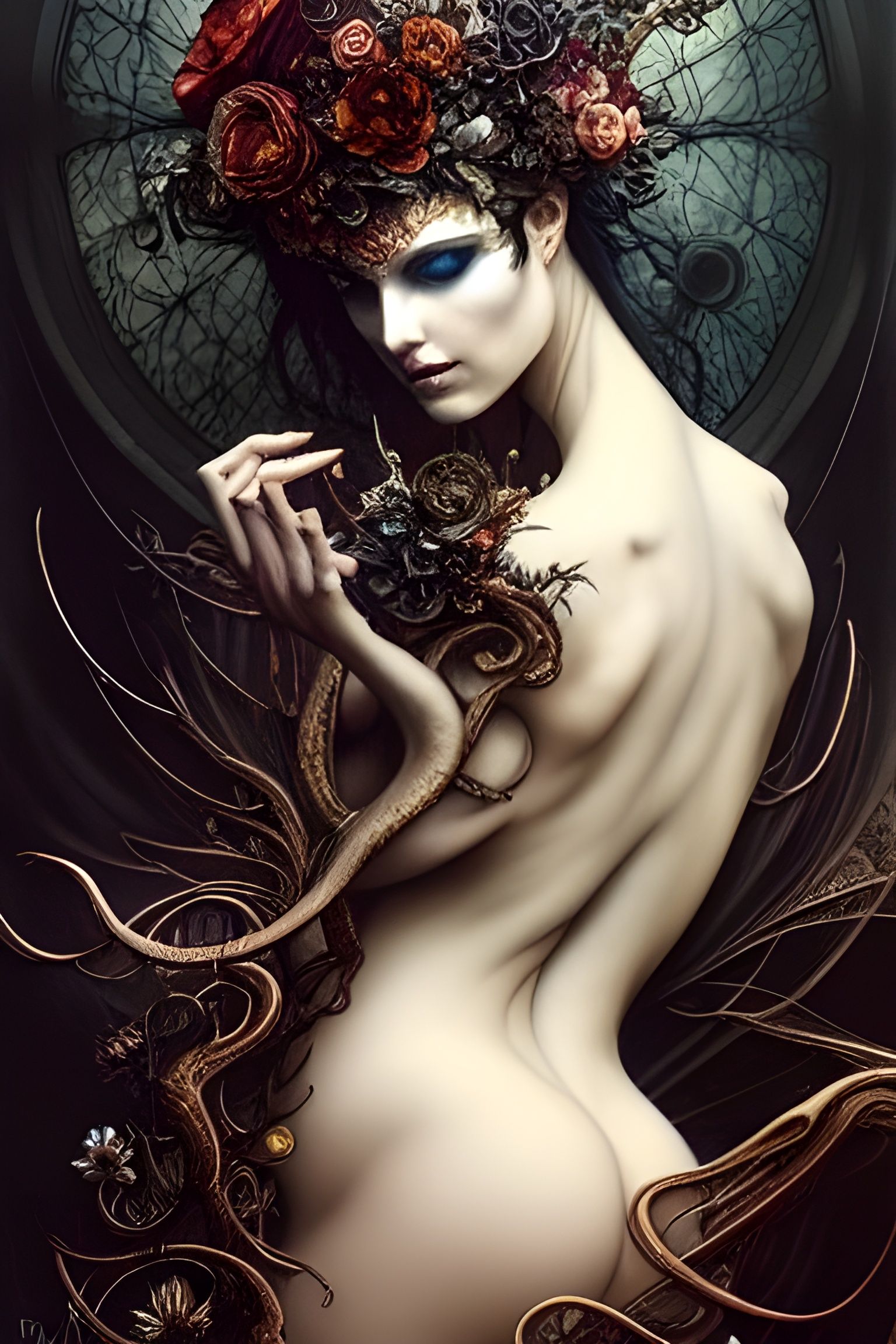 Intricate Elegant Digital Art in Fractal Rococo Style