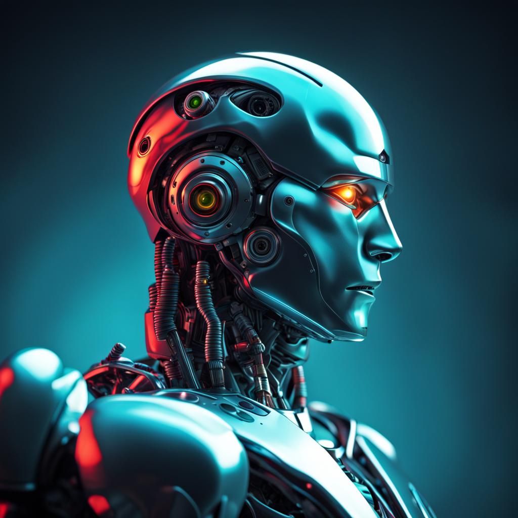 Hyperrealistic Portrait of a Futuristic Robot in HDR