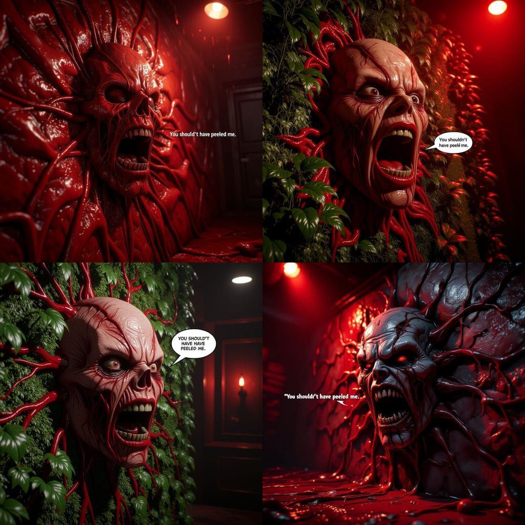 Grotesque Living Wall With Pulsing Veins