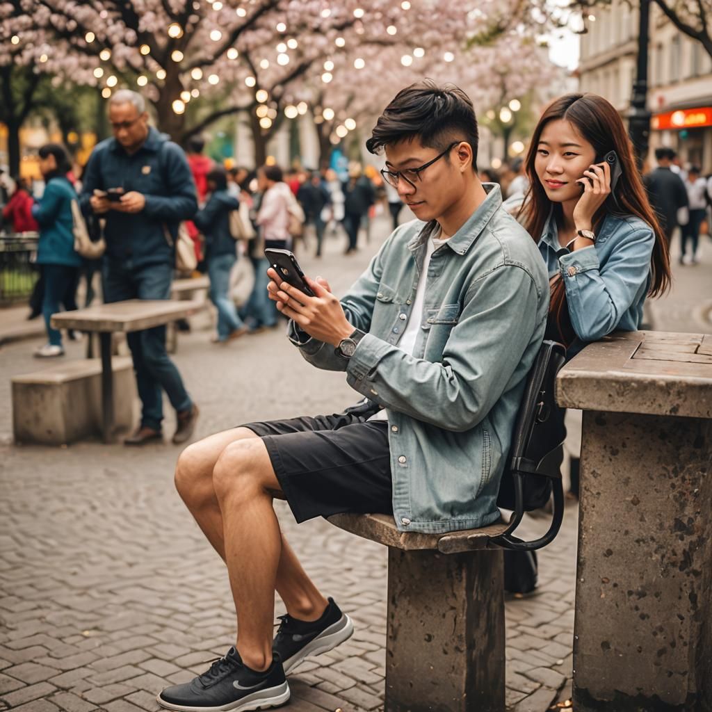 Someone on their phone