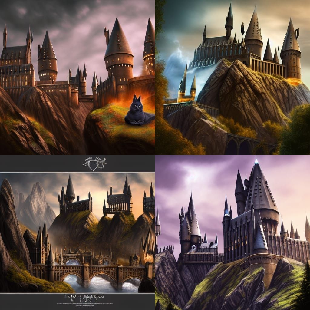 Hogwarts Students as Cats with Sorting Hat