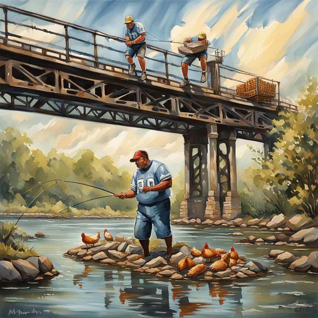 Footballer's Lunch Break: Gouache Comic Art