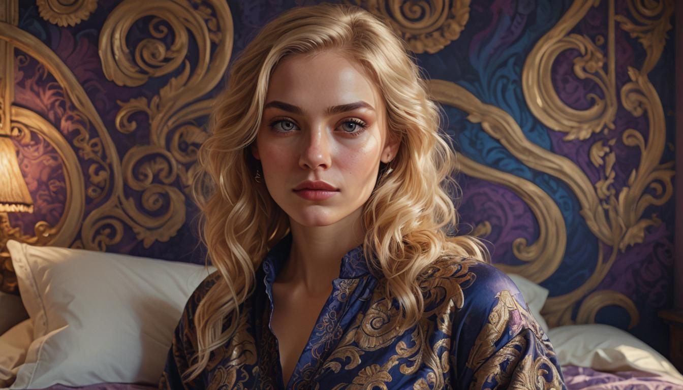 Fantasy Portrait of Young Woman in Rembrandt Lighting