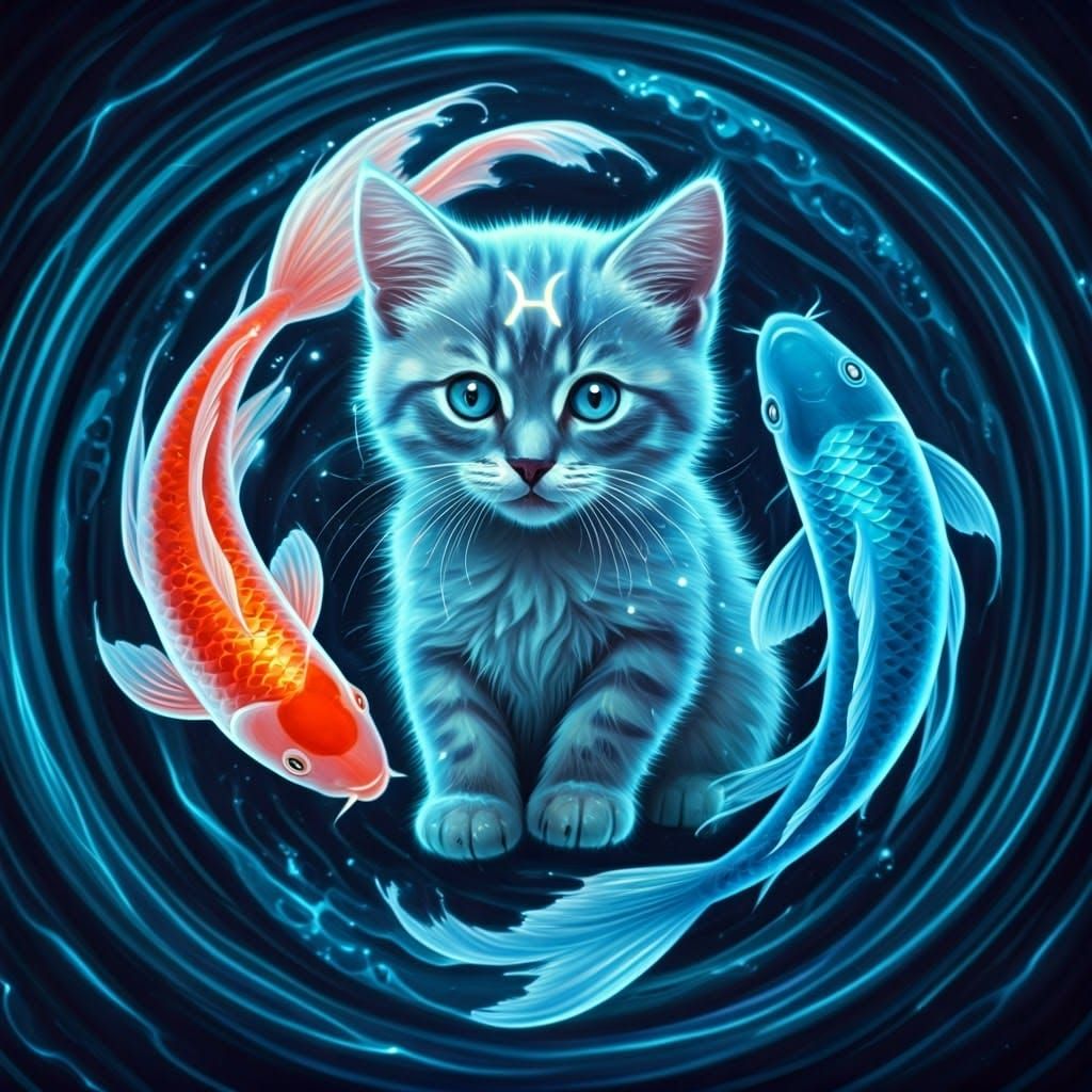 the zodiac pisces kitten