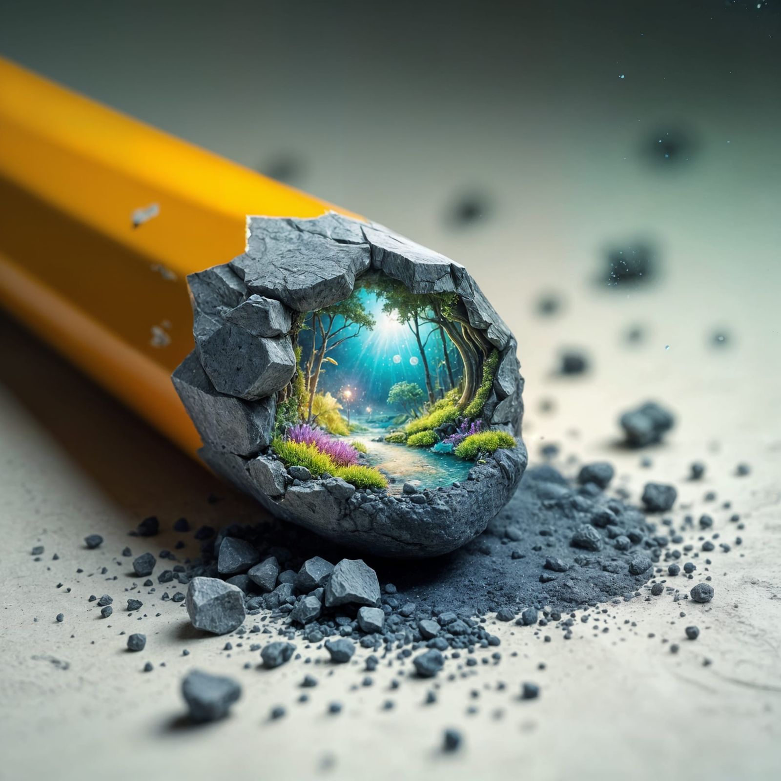 Colossal Pencil Portal Reveals Miniature Bioluminescent Worl...