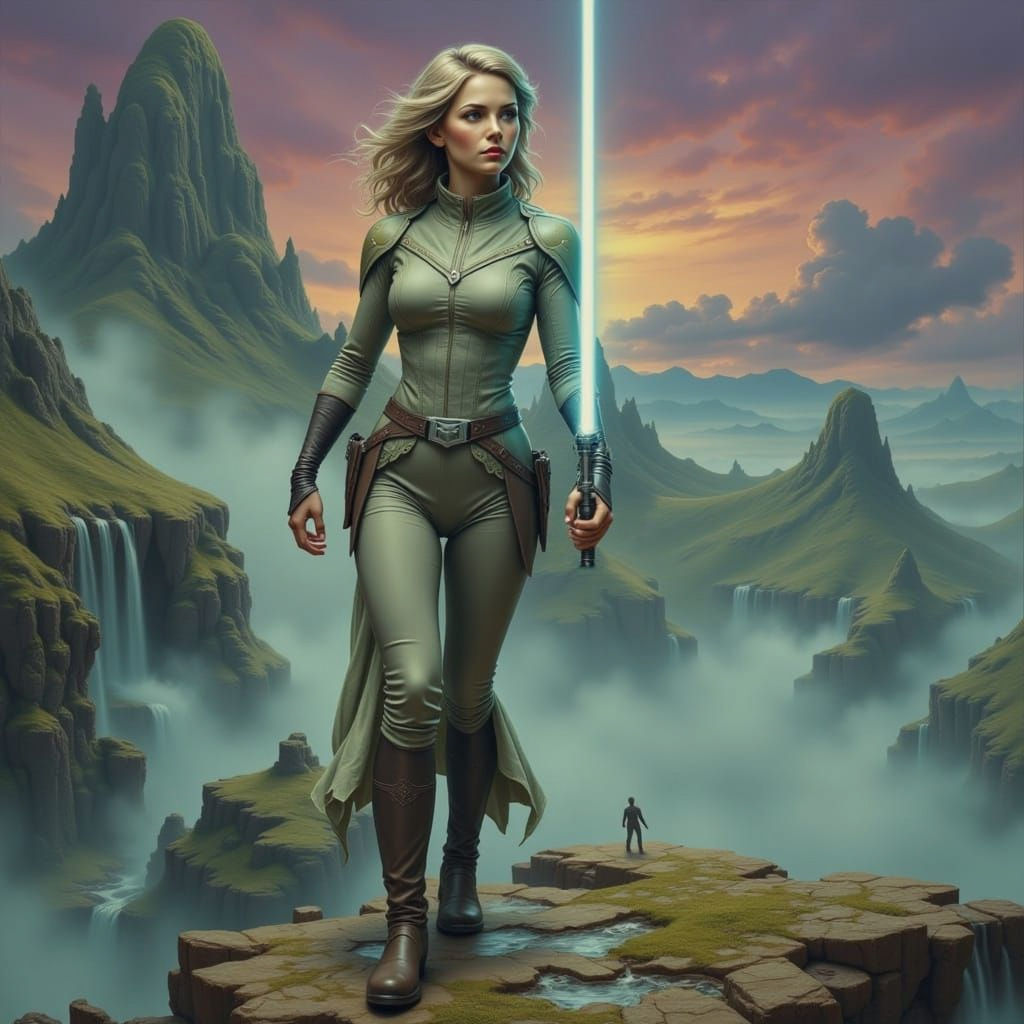 Epic Sci-Fi Fantasy Blend in Oil on Canvas