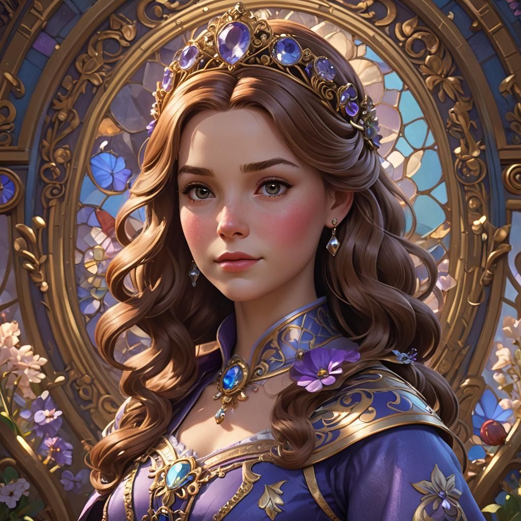Sofia the First Portrait in Art Nouveau Style