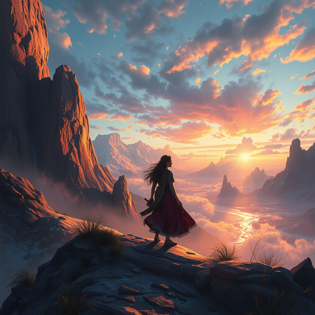 Warrior's Journey: A Detailed Fantasy Concept Art