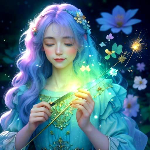 A Joyful Fairy in Whimsical Style