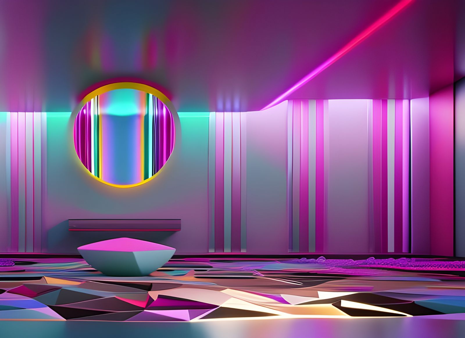 Whimsical Crystal Interior Design in Geometric Style