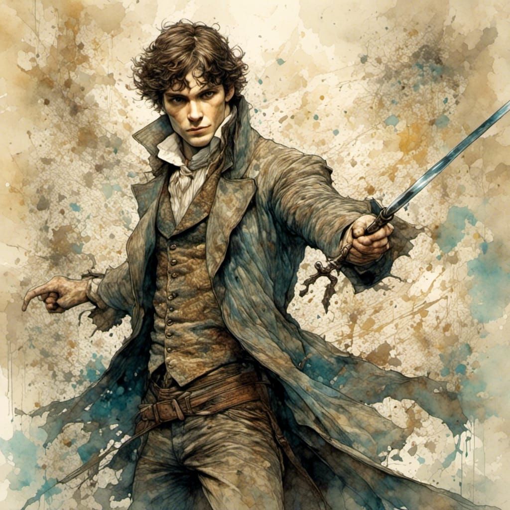 Sherlock Holmes with Rapier in Pencil Art