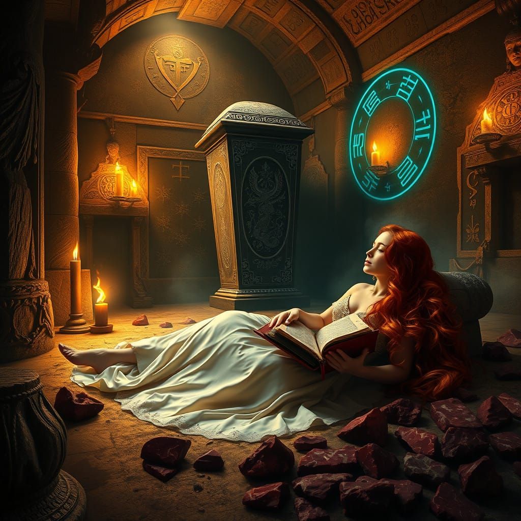 A Solitary Maiden in Ancient Tomb Chambers