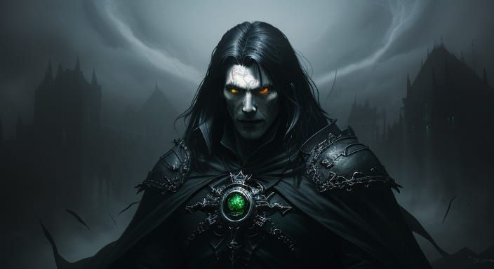 Gothic Vampire in Midnight Fog