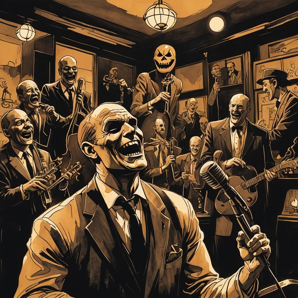 Jack O'Lantern Jazz Singer in Mike Mignola Style