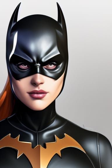 Hyperdetailed Batgirl Portrait in Art Nouveau Style