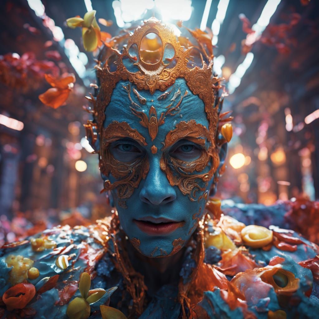 Liquid Face Transformation in 3D Videogame Style