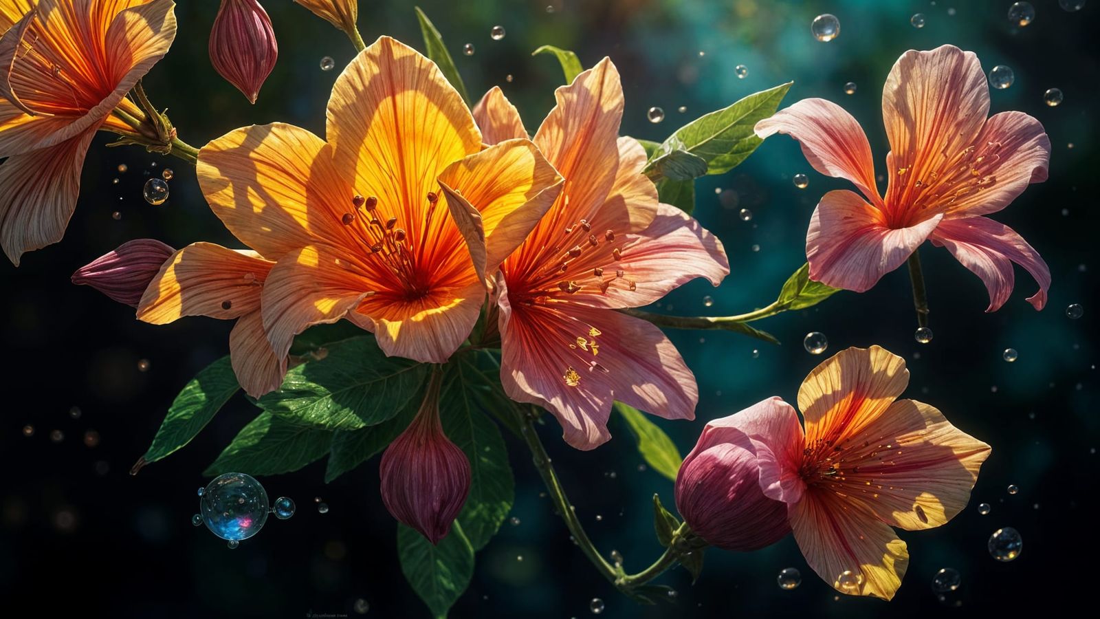 Luminous Lilies in Vivid Contrast