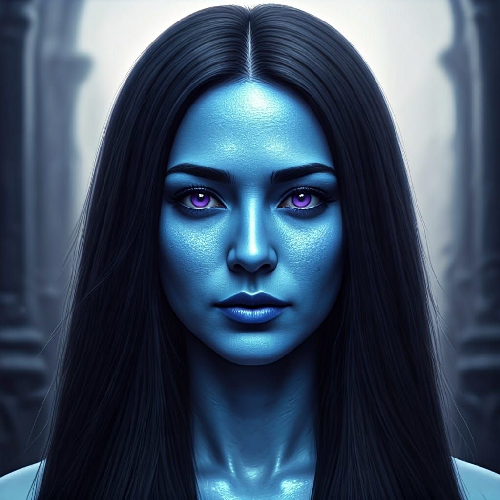 Ethereal Queen in Porcelain Blue Skin, Inspired by Dicasty1'...