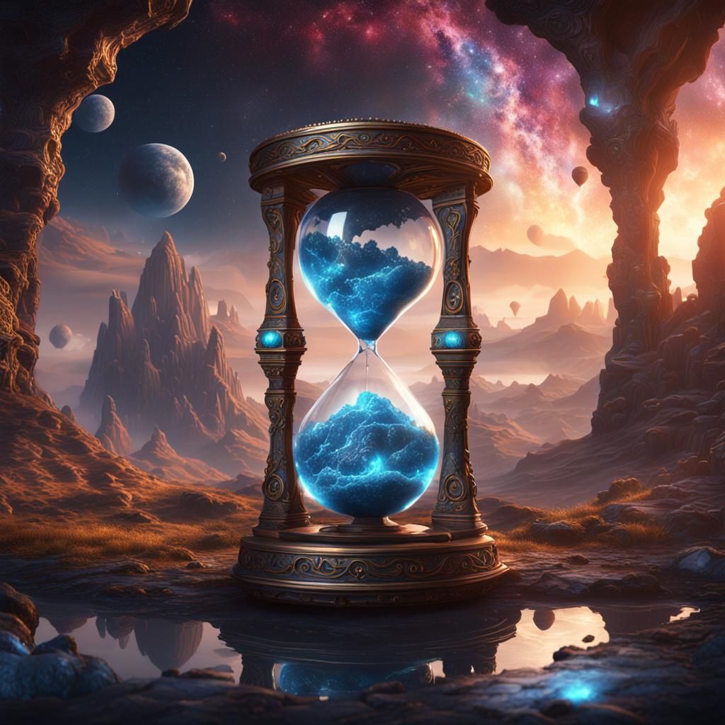 Fantastical Cosmic Hourglass Concept Art