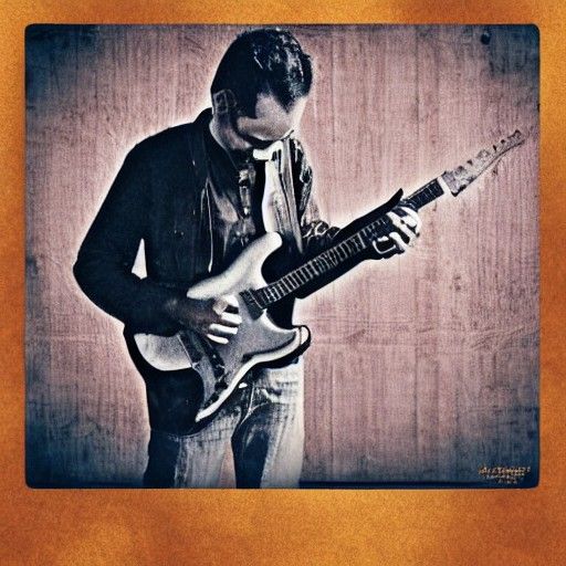 Expressive Blues Guitar Player Artwork