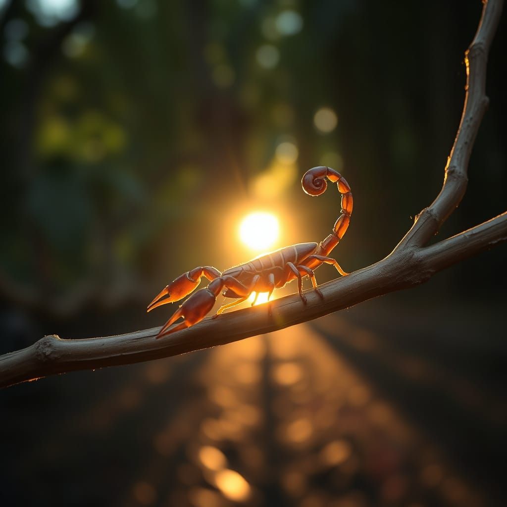 Scorpion in Sunlight: Wildlife Photography Aesthetic