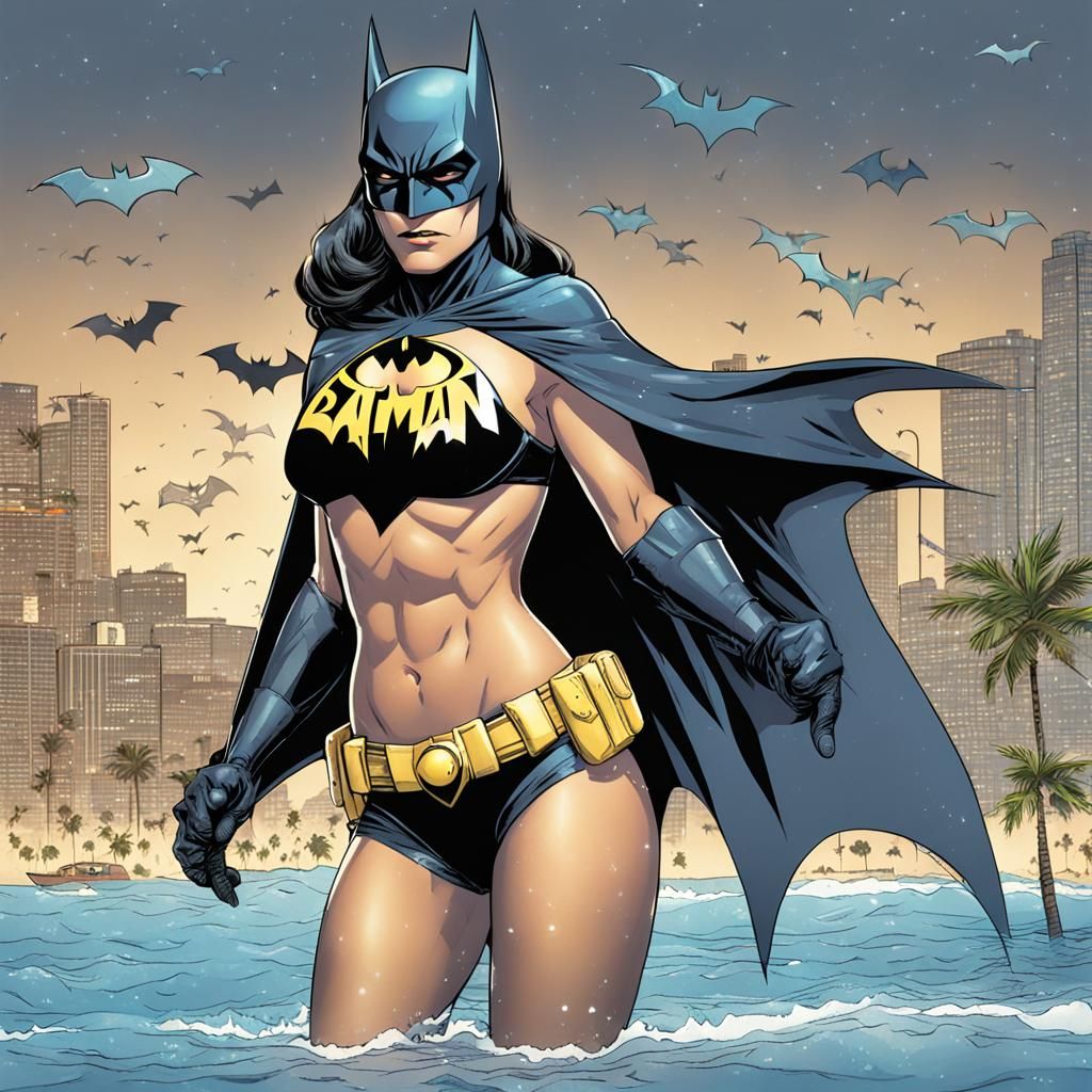 Batman in Bikini: An AI-Generated Image