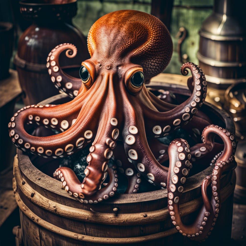 Octopus in Victorian Still: Vintage Photography