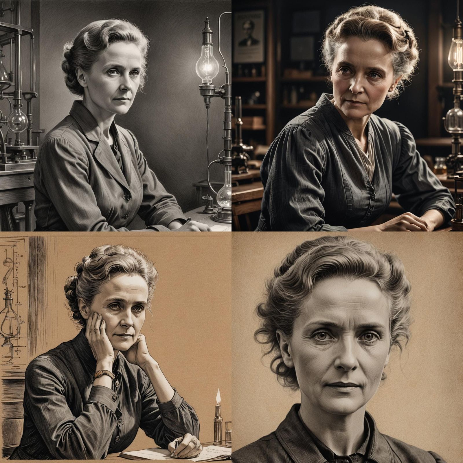 Graphite Portrait of Marie Curie