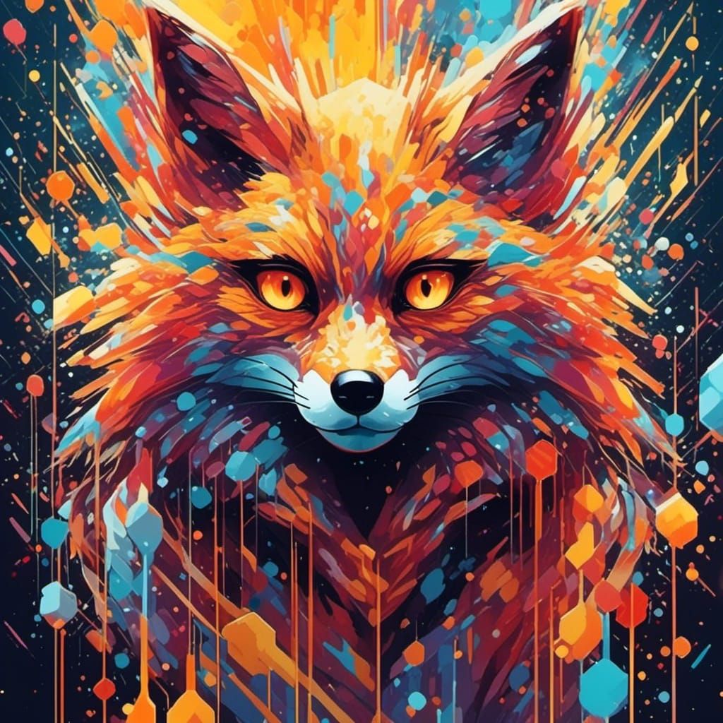 Anime Fox in Pop Art Style