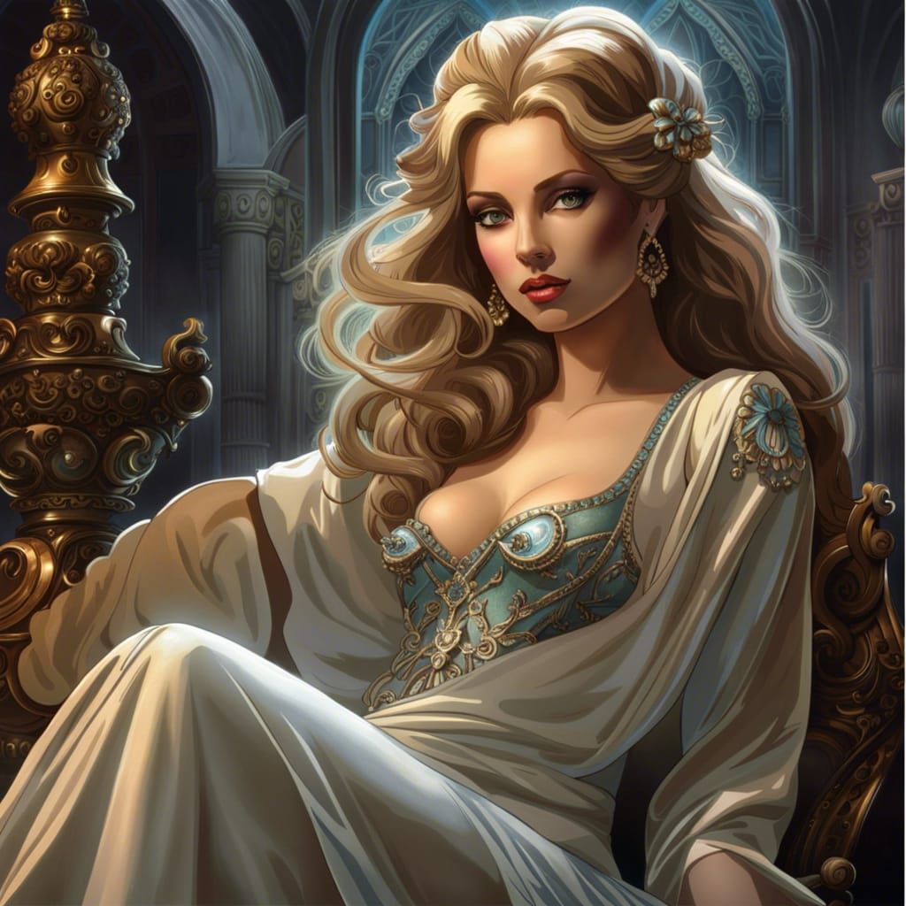 Alluring Demonic Beauty in Hyperdetailed Digital Art