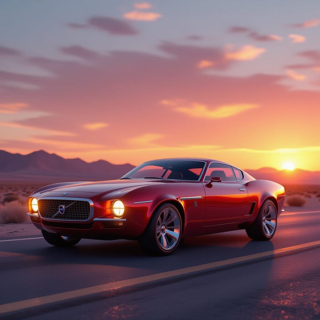 1969 Volvo GTZ 3000 Concept Car at Sunset