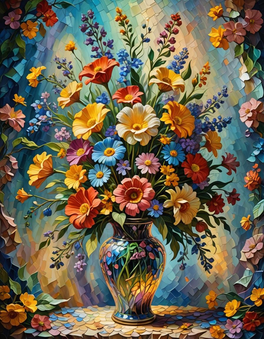 Impressionist Flowers with Volumetric Lighting