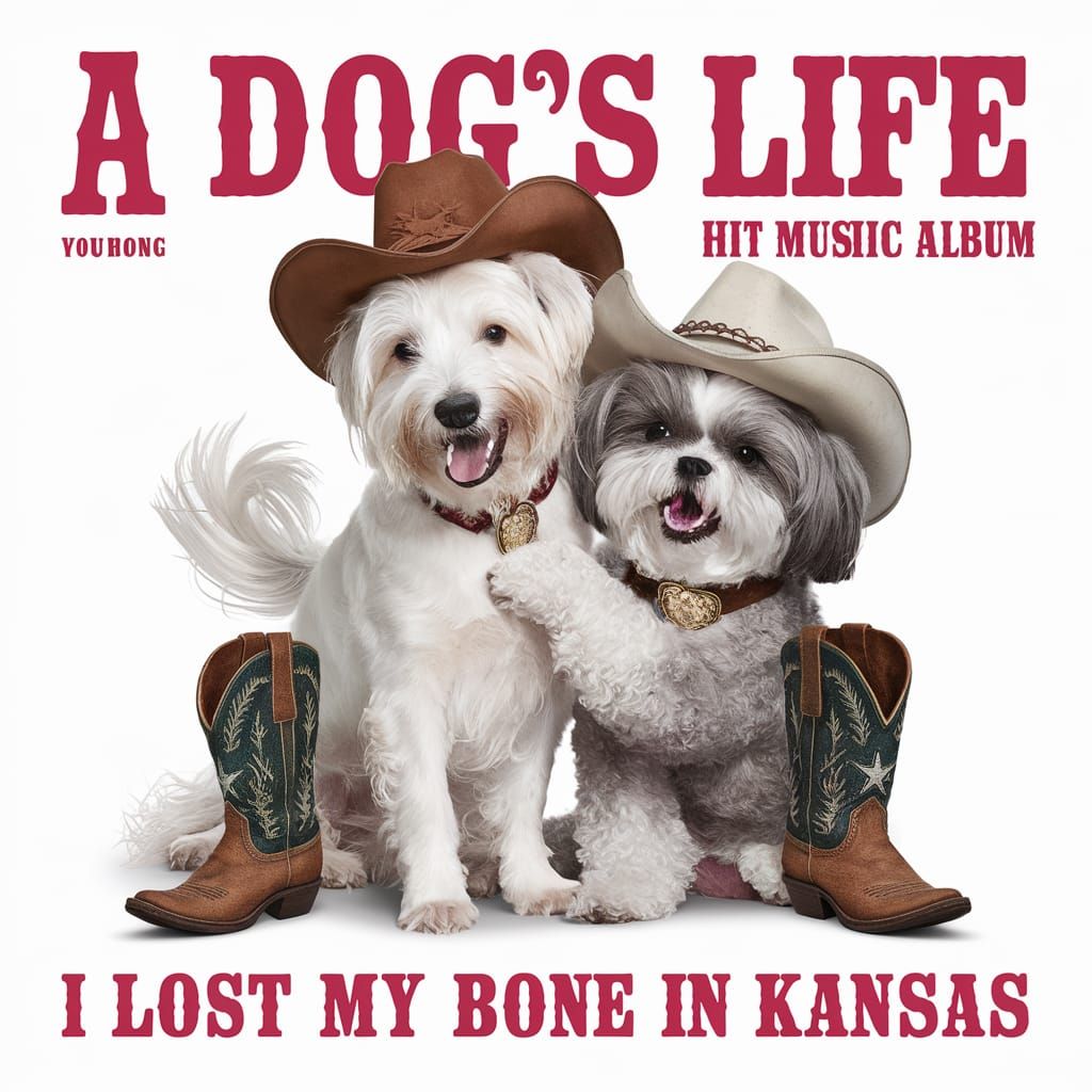 A Dog's Life Album Cover with Cowboy Dogs