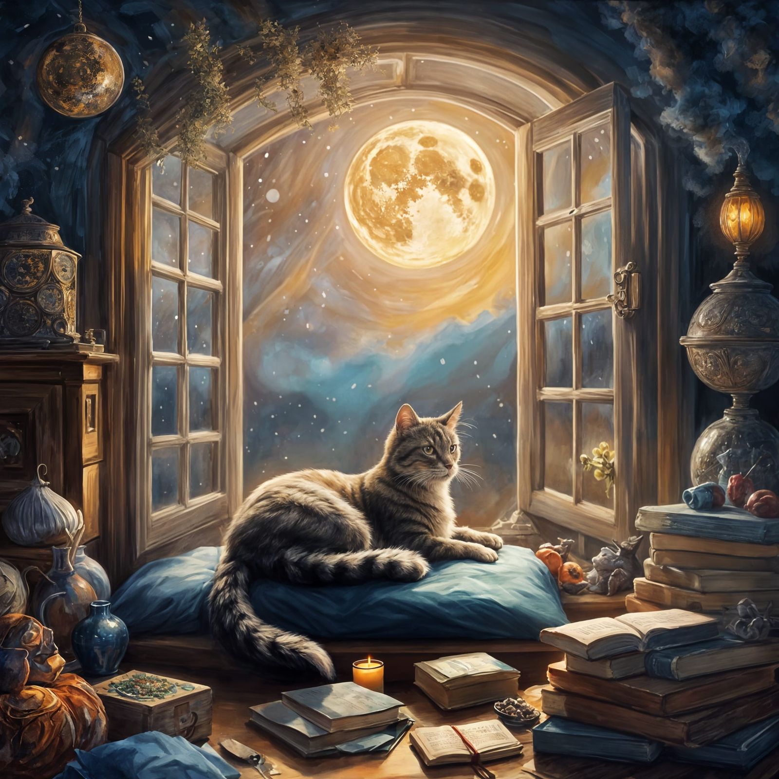 Whimsical Spring Evening in Oil Painting