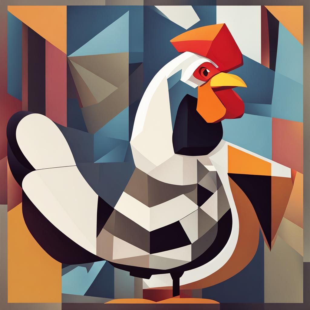 Cubist Foghorn Leghorn Art Deco Painting