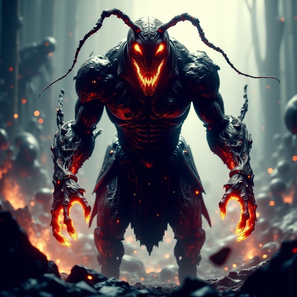 Cyberpunk Warrior Stands Tall Amidst Chaos and Order