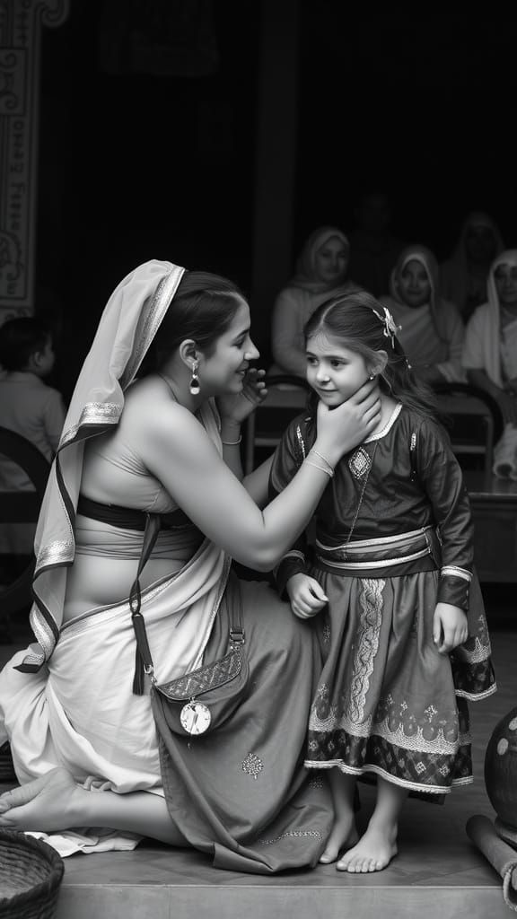 Siblings in Tense Moment Caught in Intimate Family Drama