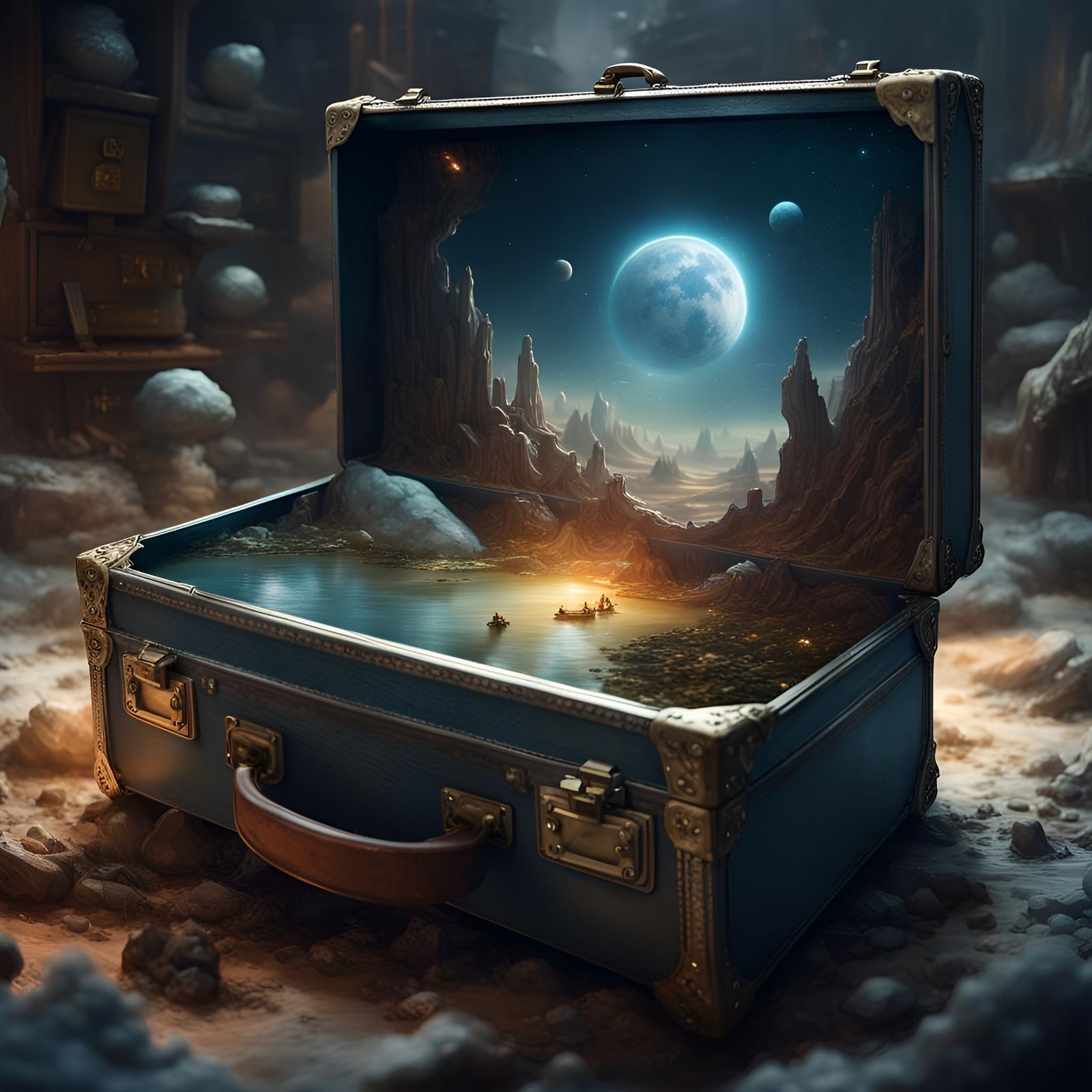 Miniature Sci-Fi World Escapes Suitcase