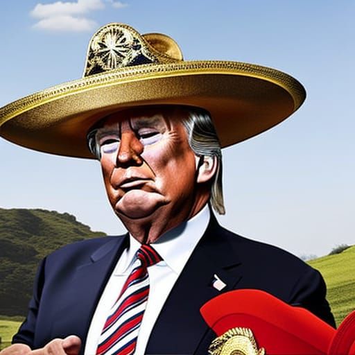 Donald Trump Dons Sombrero in AI Portrait