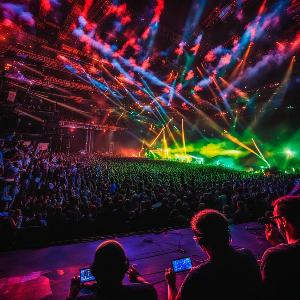 Cyberpunk Rock Concert with Light Show