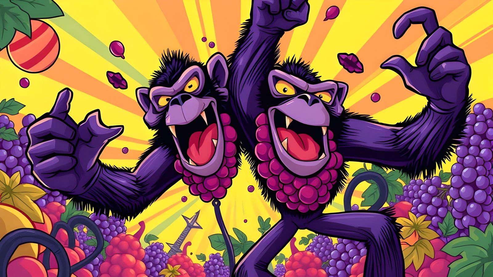 Vibrant Duo in Classic Cartoon Style