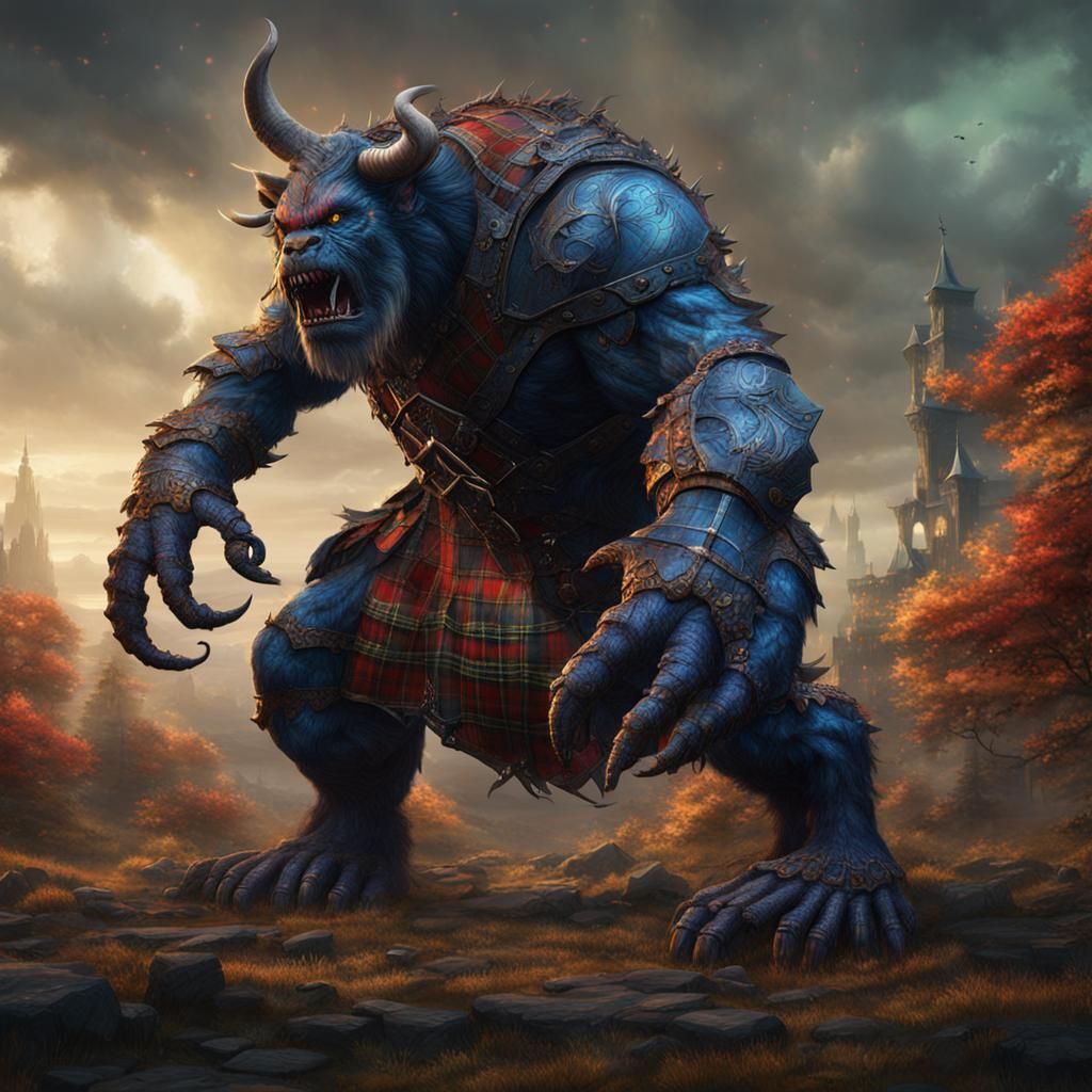 Fantastical Tartan Beast Concept Art