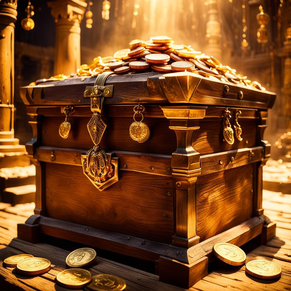 Treasure Chest in Ancient Temple: Cinematic Still