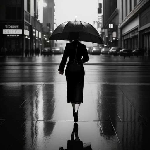 Dramatic Film Noir Scene on Hollywood Boulevard