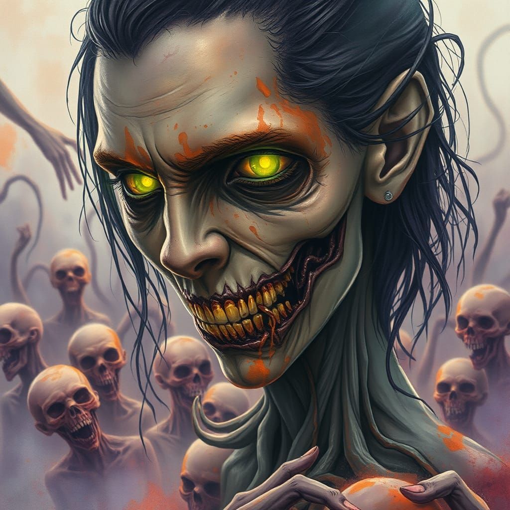 Grotesque Beauty: A Zombie Portrait in Dark Biomechanical St...