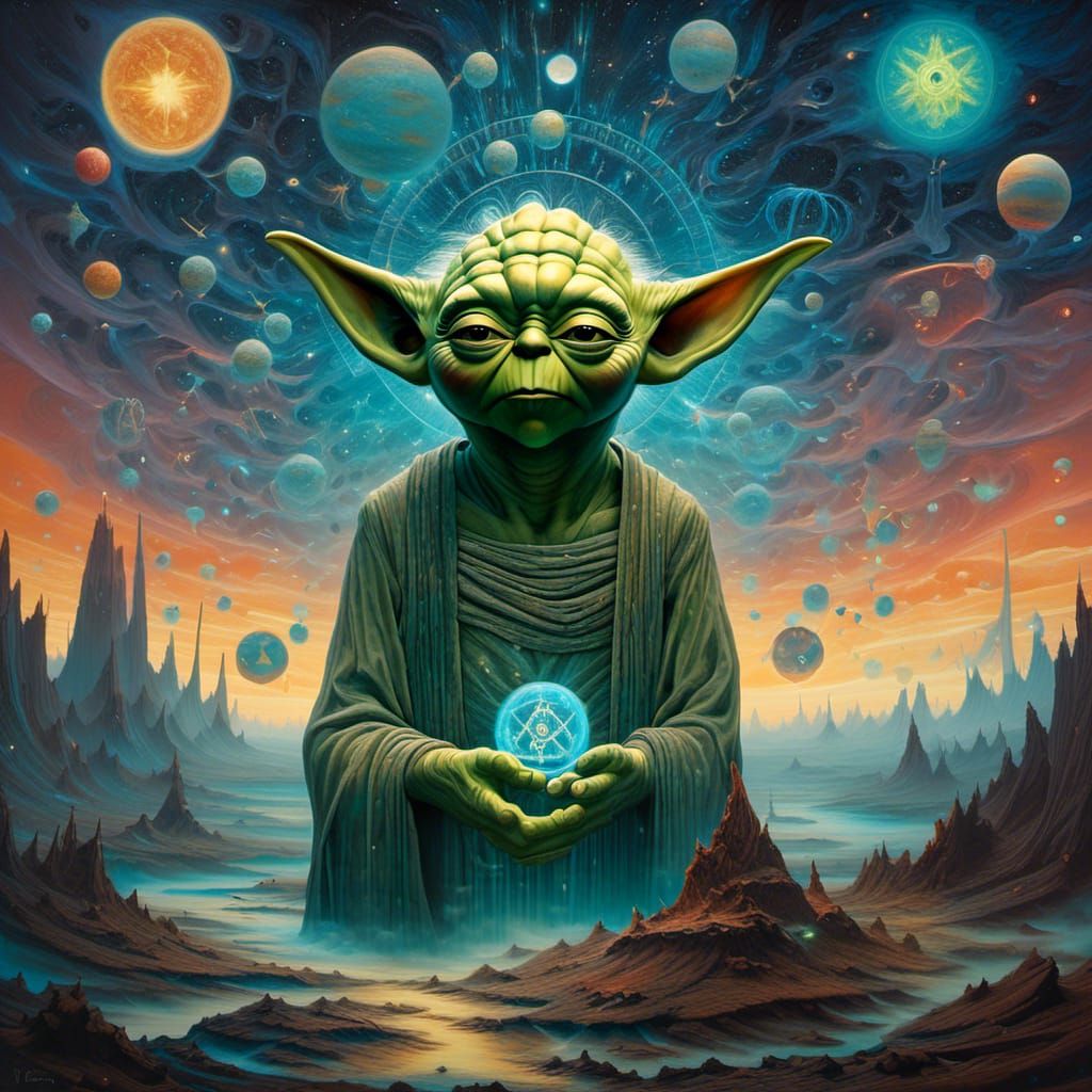 Yoda's Powerful Aura with Galactic Energy